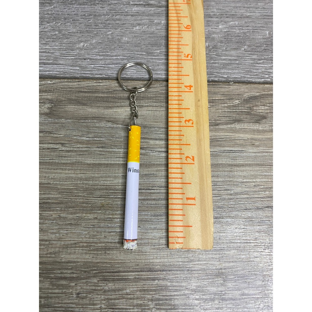Winston Cigarette Keychain Realistic Lit Tip Novelty Tobacco Retro Accessory